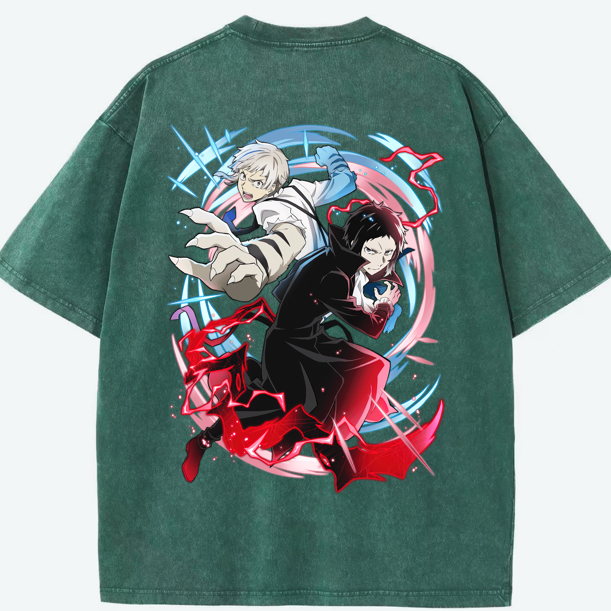 （画像用） 文豪ストレイドッグス Bungo Stray Dogs 綿100% ヴィンテージ風 半袖Tシャツ（背面プリント）